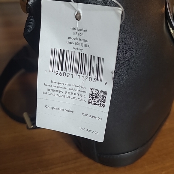 Kate Spade Black Audrey Mini Bucket Crossbody Bag K8103 $329 - Picture 13 of 14